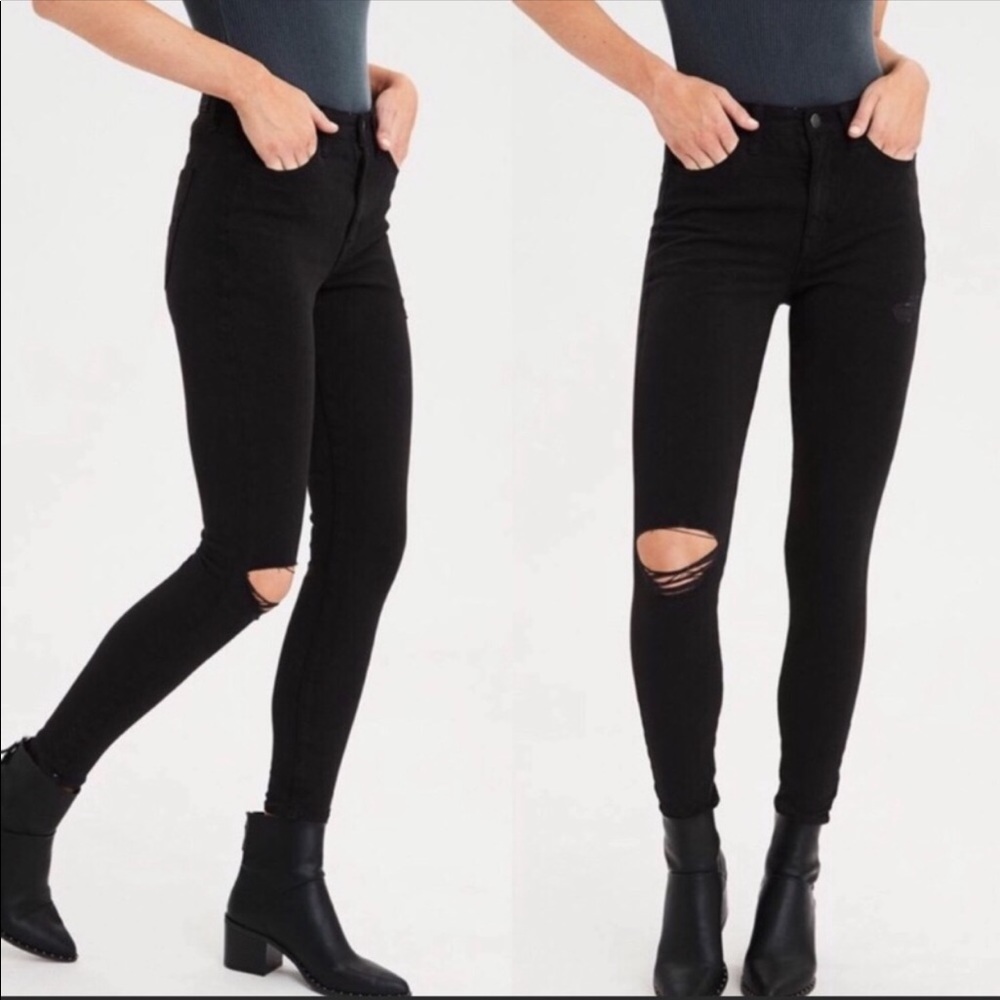 Black American Eagle Jeans (high-waisted)